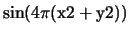 ${\rm sin(4\pi (x 2 + y 2))}$