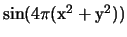 ${\rm sin(4\pi (x^2 + y^2))}$