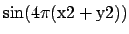 ${\rm sin(4\pi (x 2 + y 2))}$