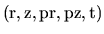 ${\rm (r, z, pr, pz, t)}$
