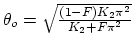 $\theta_o = \sqrt{\frac{(1-F)K_2\pi^2}{K_2 + F \pi^2}}$