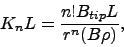 \begin{displaymath}
K_n L = \frac{n! B_{tip} L}{r^n (B\rho)},
\end{displaymath}