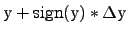 ${\rm y+sign(y)*\Delta y}$
