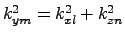 $k^2_{ym} = k^2_{xl} + k^2_{zn}$