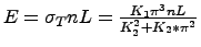 $ E = \sigma_T n L = \frac{K_1
\pi^3 n L}{K_2^2 + K_2*\pi^2} $