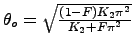 $\theta_o = \sqrt{\frac{(1-F)K_2\pi^2}{K_2 + F \pi^2}}$