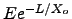 $E e^{-L/X_o}$
