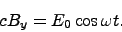 \begin{displaymath}
c B_y = E_0 \cos \omega t.
\end{displaymath}