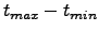 $t_{max}-t_{min}$