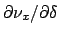 $\partial \nu_x/\partial\delta$