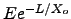 $E e^{-L/X_o}$