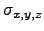 $\sigma_{x,y,z}$
