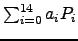 $\sum_{i=0}^{14}
a_i P_i$