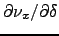$\partial \nu_x/\partial\delta$