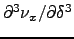 $\partial^3 \nu_x/\partial\delta^3$