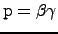 ${\rm p=\beta\gamma}$