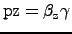 ${\rm pz = \beta_z \gamma}$